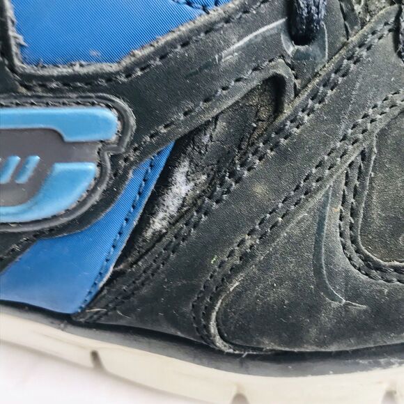 Skechers Work Shoe 13 Steel Alloy Toe Non Slip Leather Flex 2412 Black Blue - Picture 12 of 12